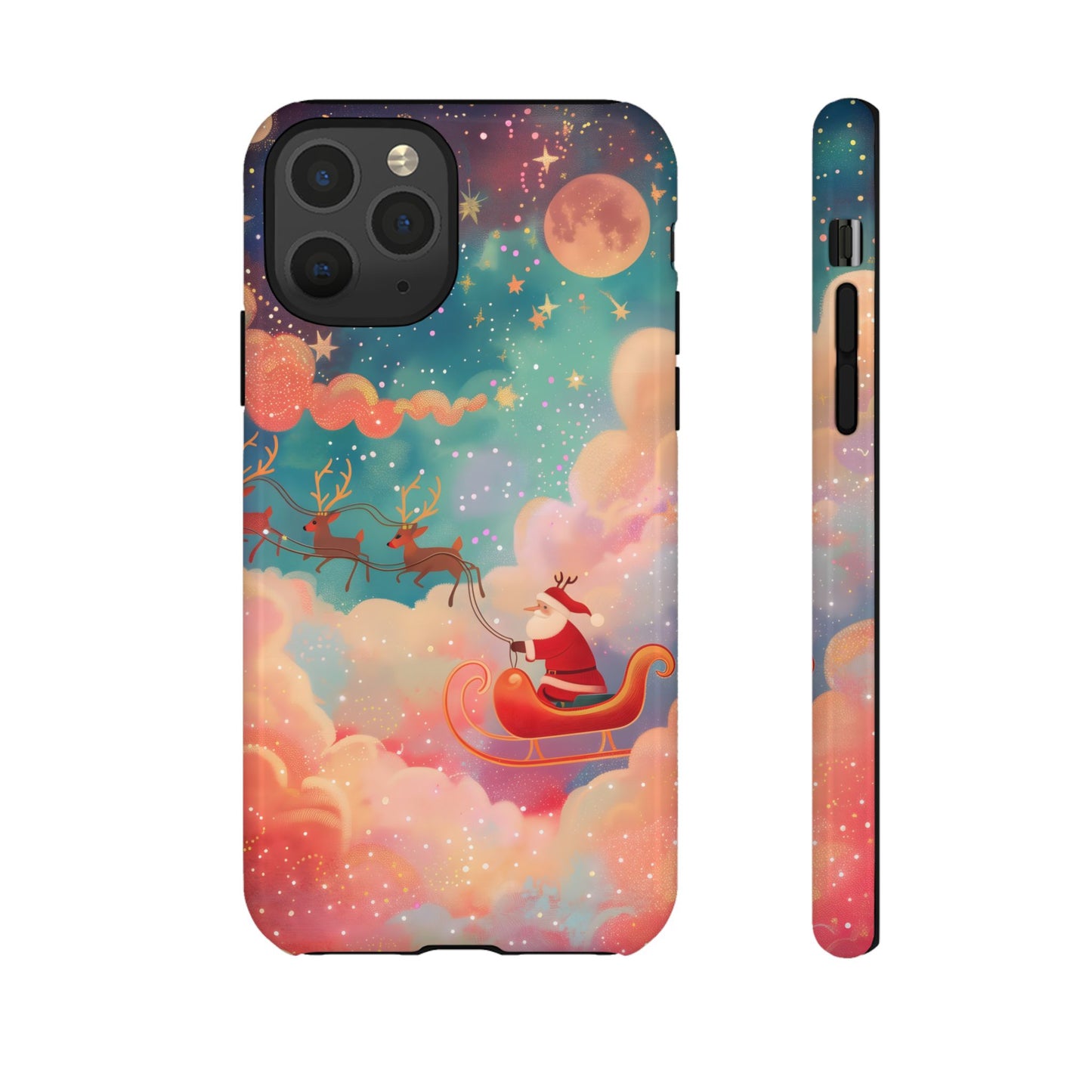 Starlit Santa Sky – Tough Glossy iPhone Case