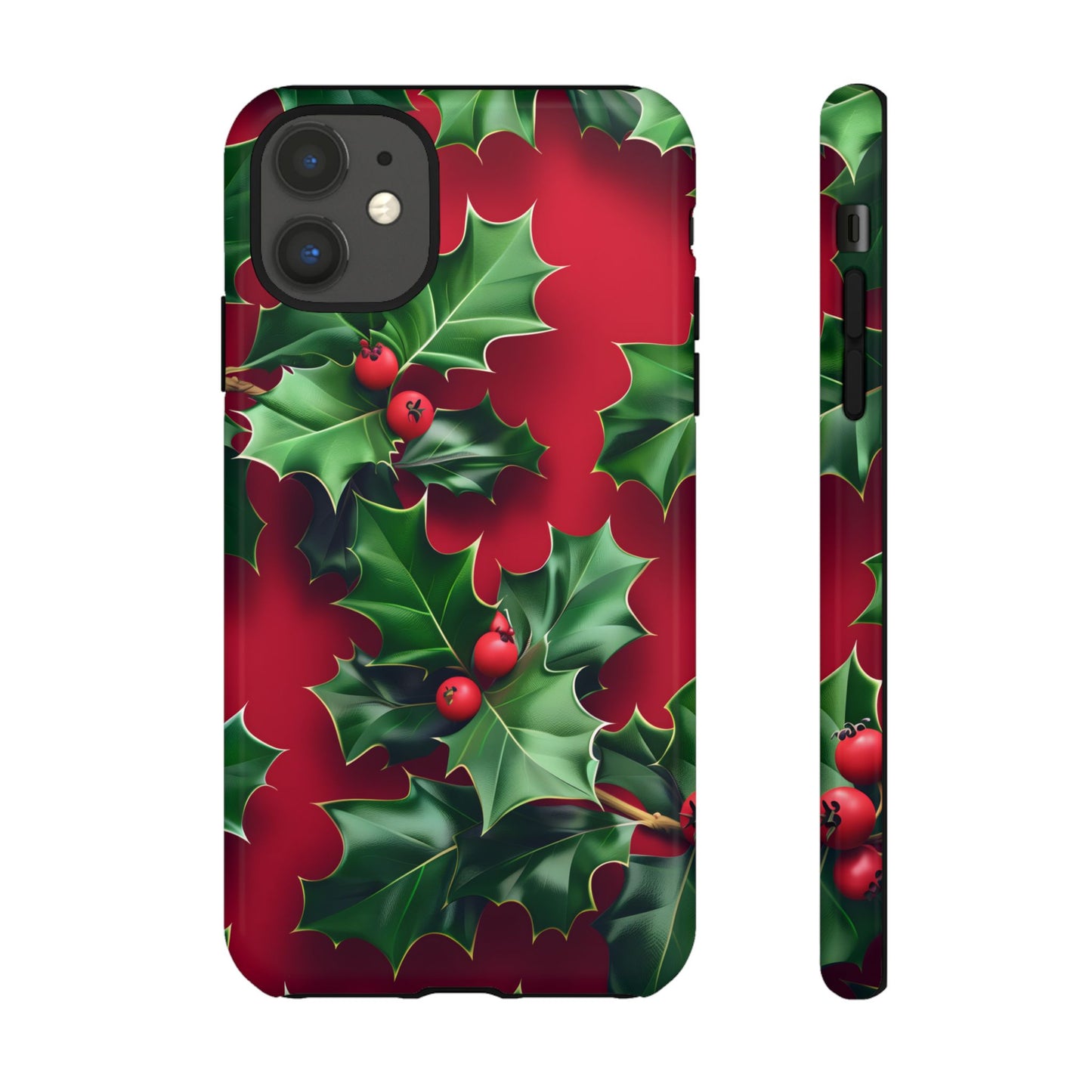 Holly Berry Bloom – Tough Glossy iPhone Case