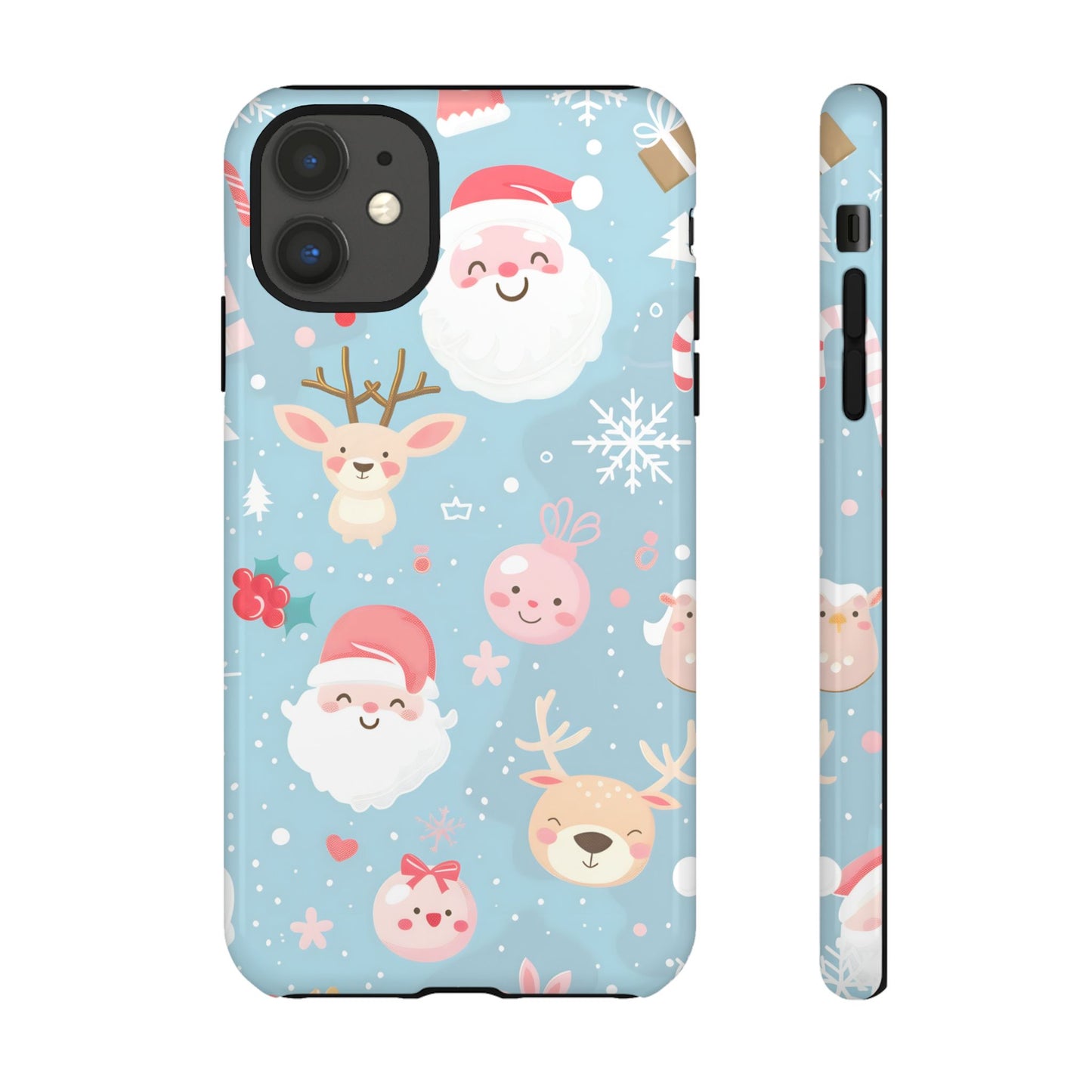 Pastel Santa Joy – Tough Glossy iPhone Case