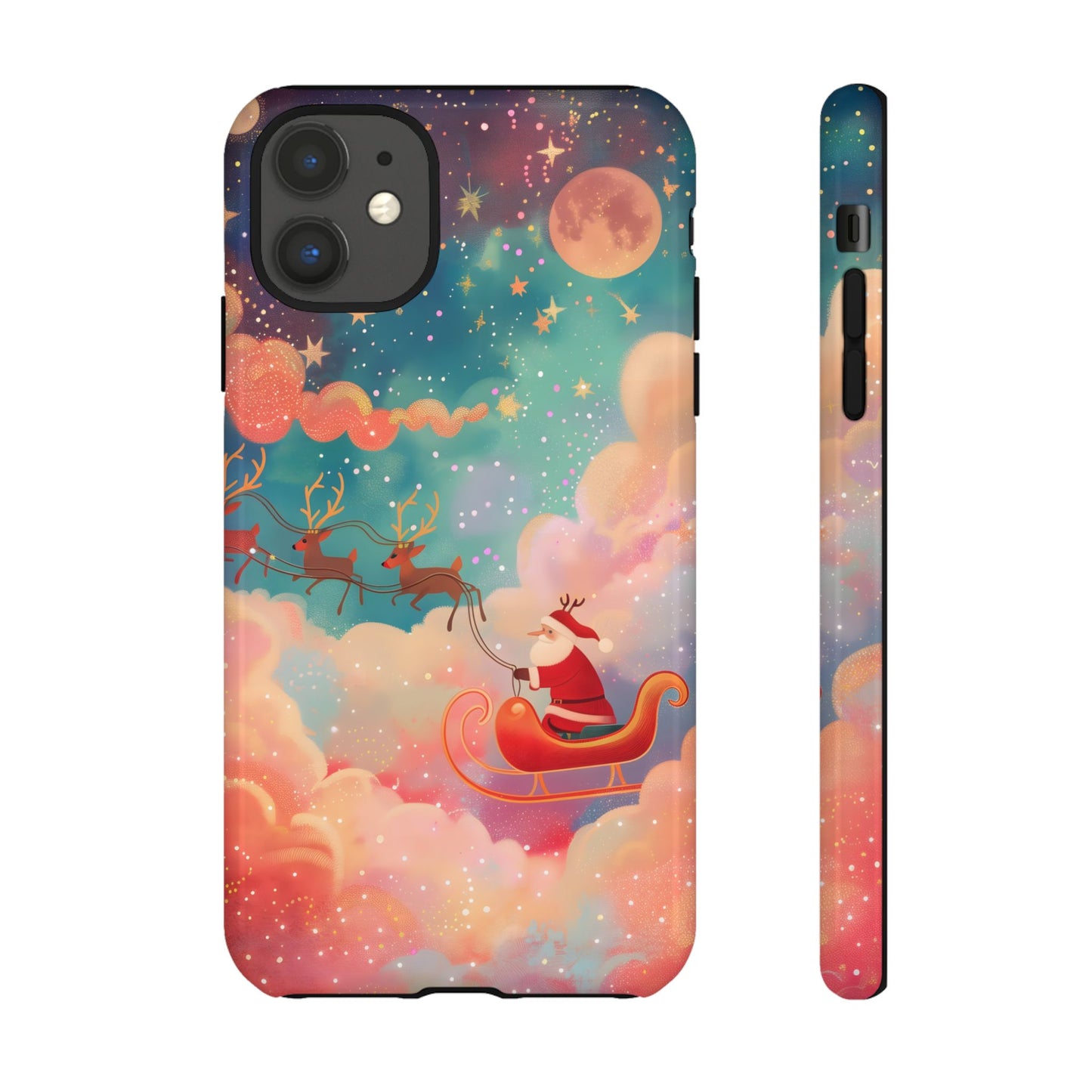 Starlit Santa Sky – Tough Glossy iPhone Case