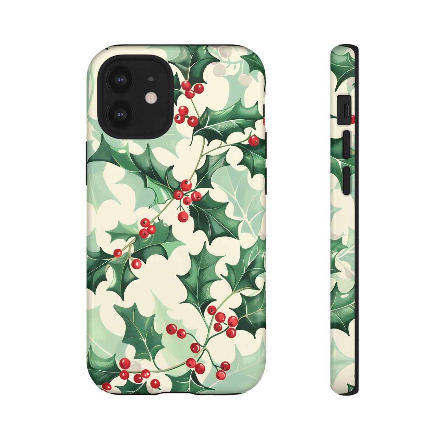 Winter Holly Charm – Tough Glossy iPhone Case