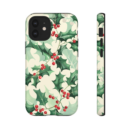 Winter Holly Charm – Tough Glossy iPhone Case