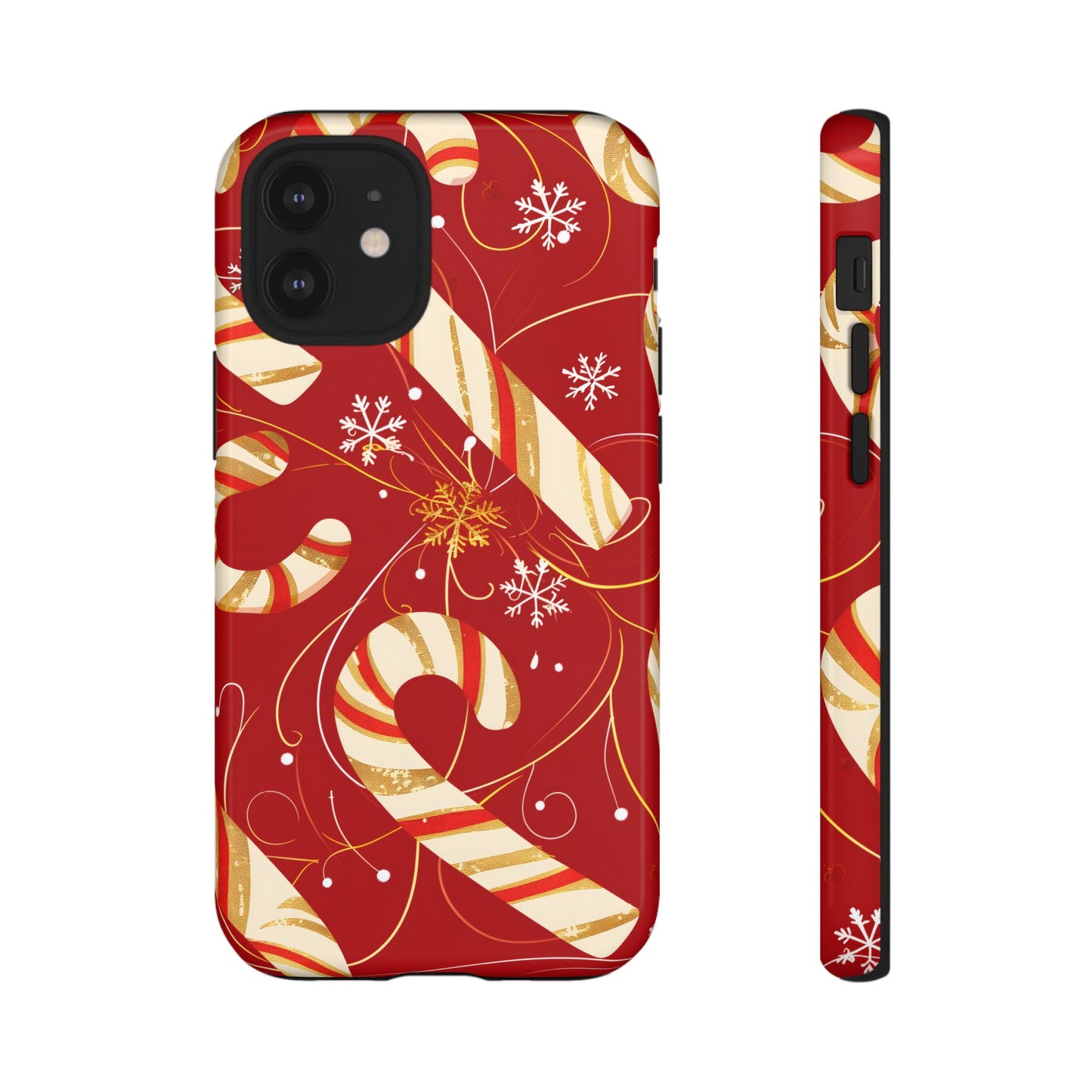 Golden Candy Cane Luxe – Tough Glossy iPhone Case