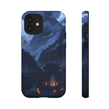 🌲 Mountain Fortress – Tough Glossy iPhone Case