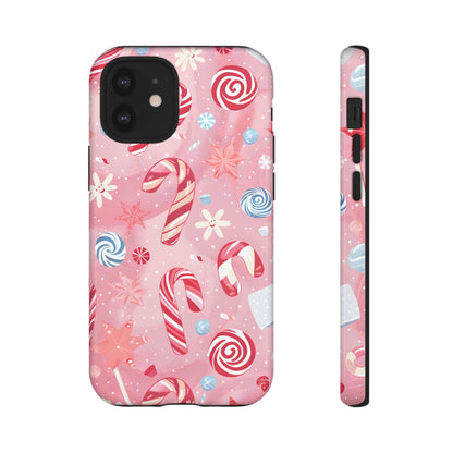 Candy Cane Swirl – Tough Glossy iPhone Case
