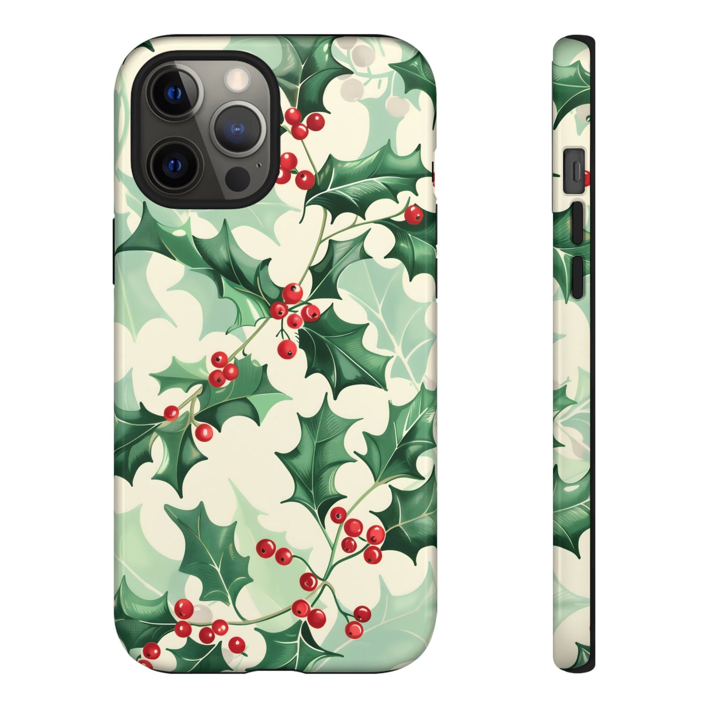 Winter Holly Charm – Tough Glossy iPhone Case