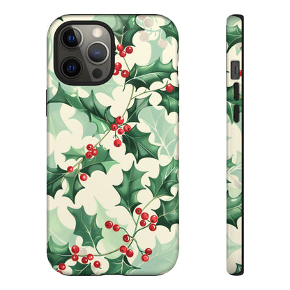 Winter Holly Charm – Tough Glossy iPhone Case