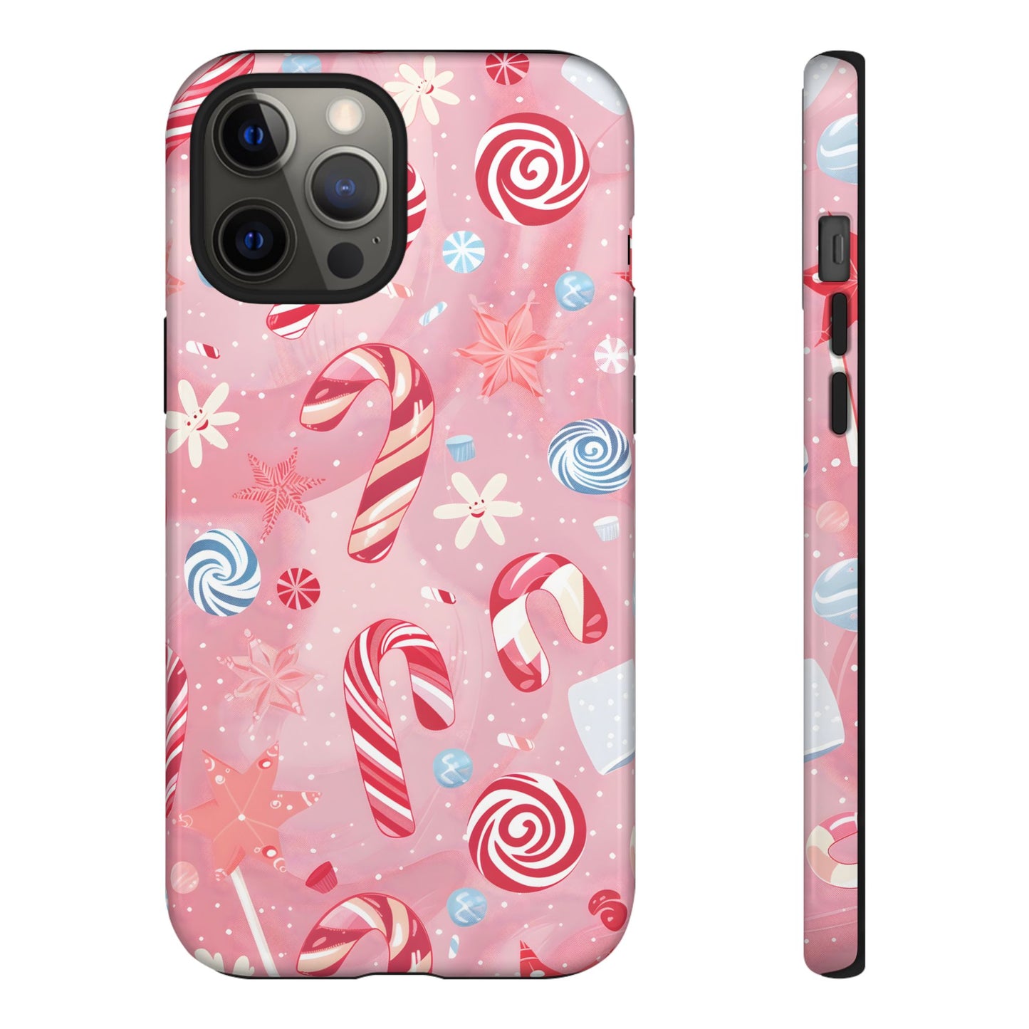 Candy Cane Swirl – Tough Glossy iPhone Case