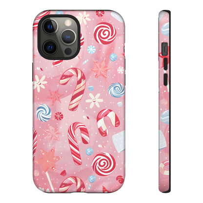 Candy Cane Swirl – Tough Glossy iPhone Case