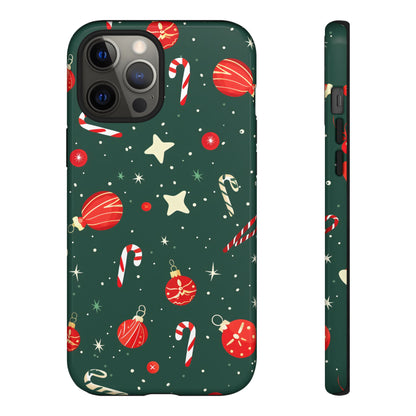 Festive Ornament Scatter – Tough Glossy iPhone Case