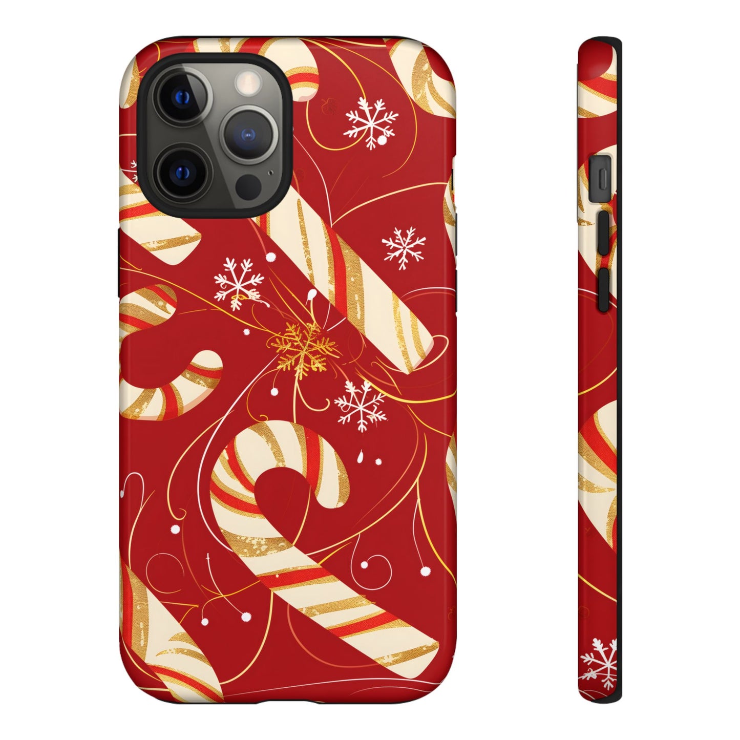 Golden Candy Cane Luxe – Tough Glossy iPhone Case