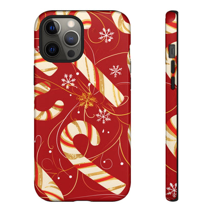 Golden Candy Cane Luxe – Tough Glossy iPhone Case