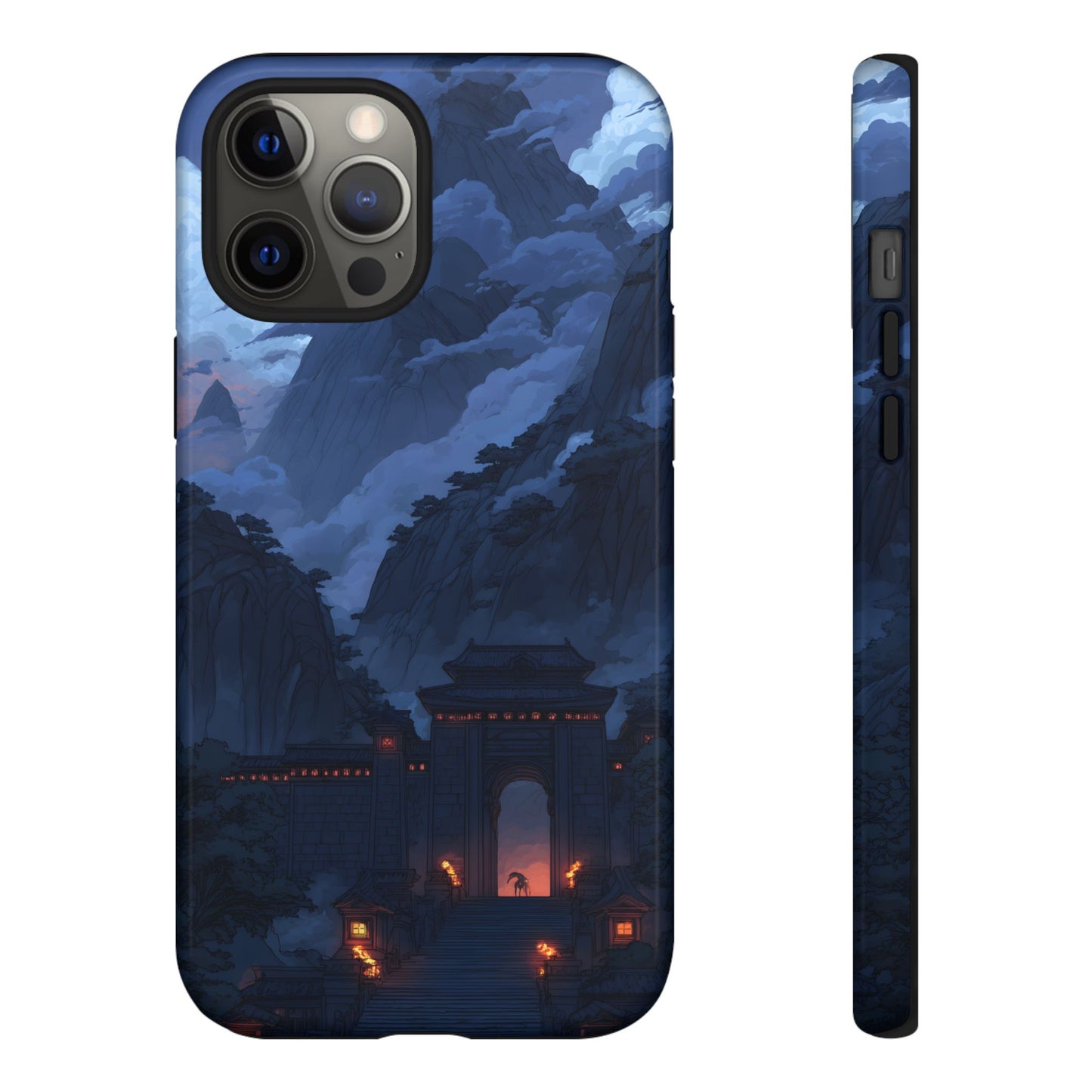 🌲 Mountain Fortress – Tough Glossy iPhone Case