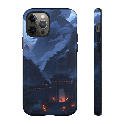 🌲 Mountain Fortress – Tough Glossy iPhone Case