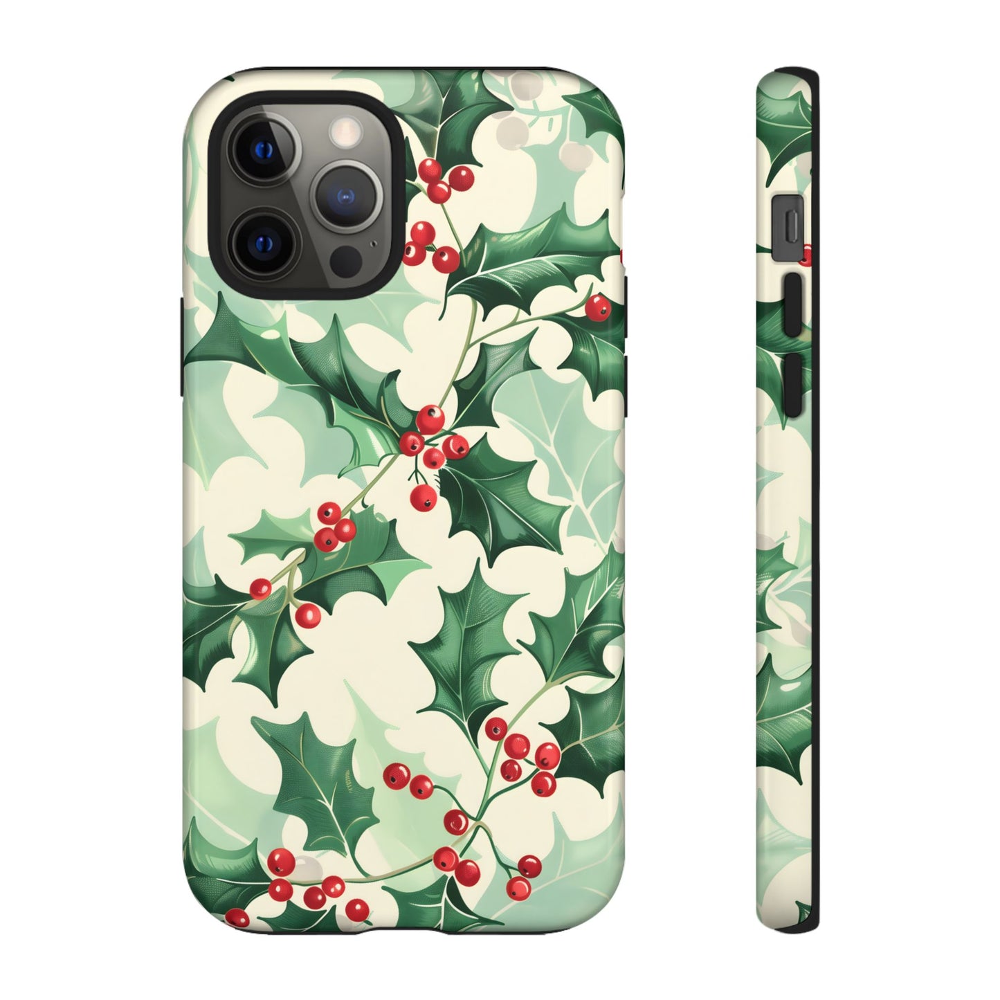 Winter Holly Charm – Tough Glossy iPhone Case