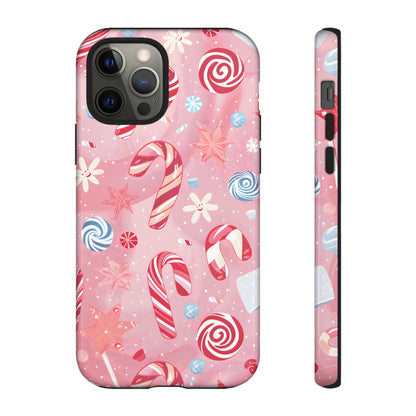 Candy Cane Swirl – Tough Glossy iPhone Case