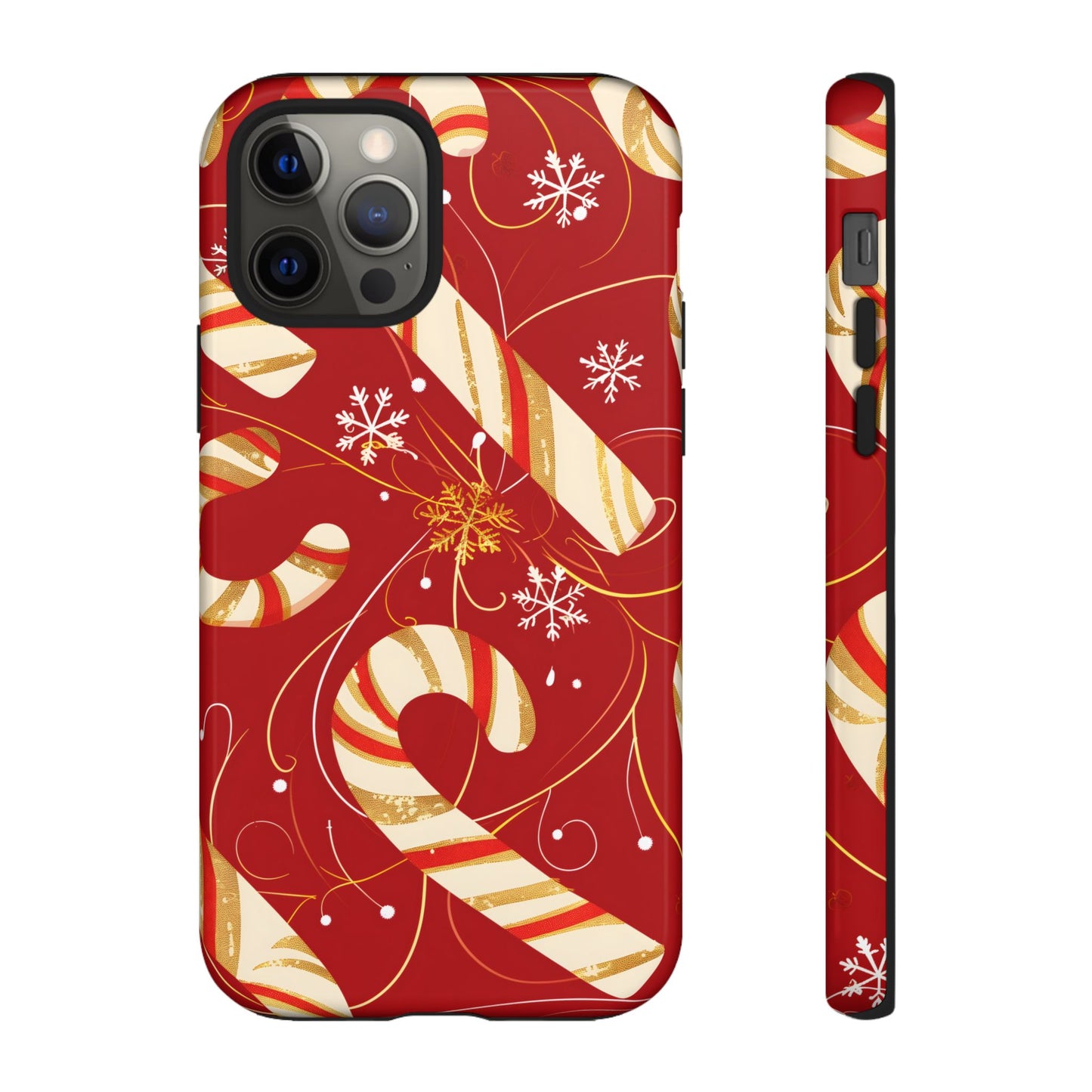 Golden Candy Cane Luxe – Tough Glossy iPhone Case