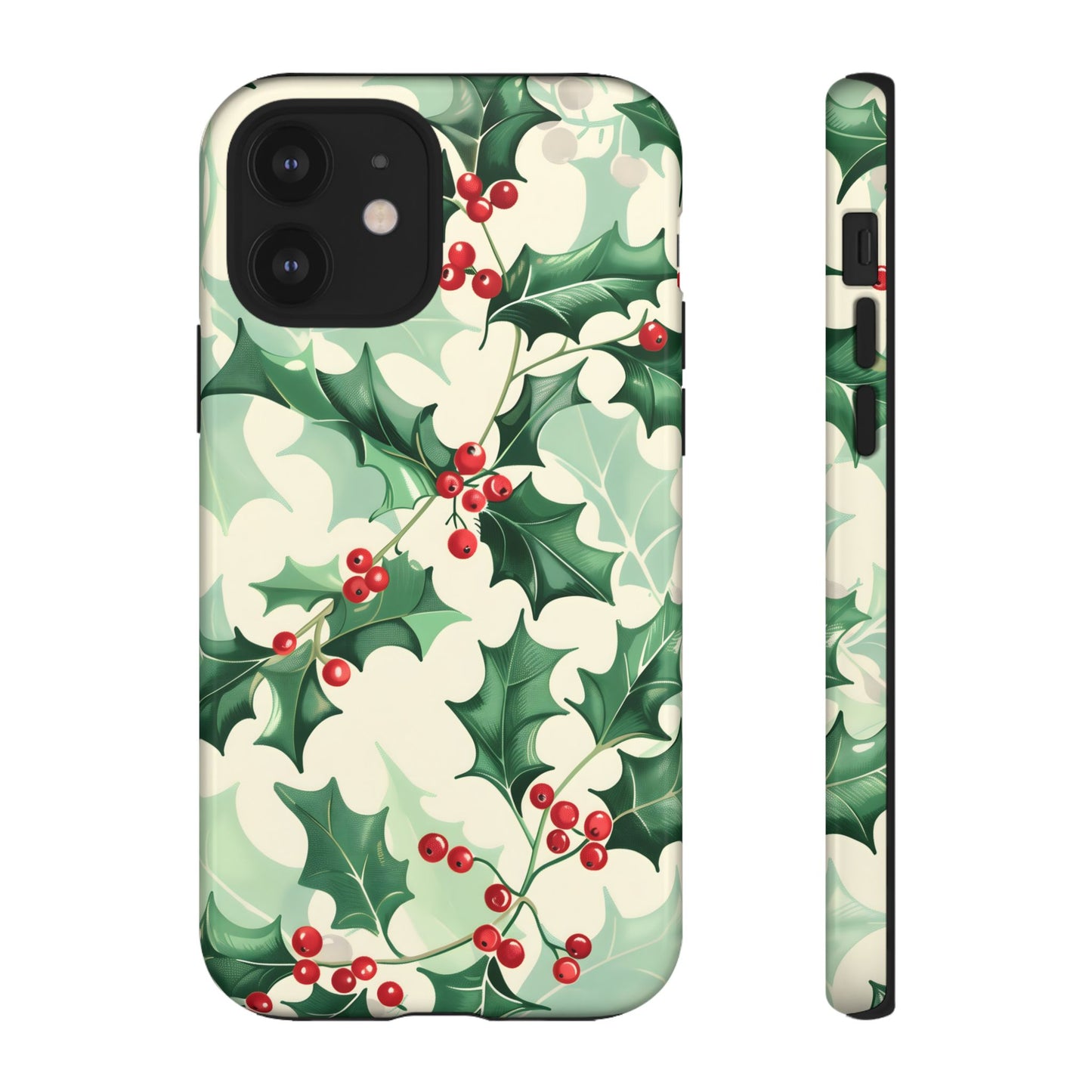 Winter Holly Charm – Tough Glossy iPhone Case