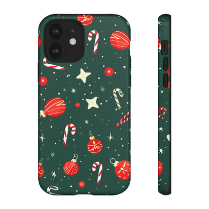 Festive Ornament Scatter – Tough Glossy iPhone Case