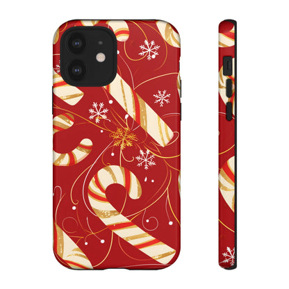 Golden Candy Cane Luxe – Tough Glossy iPhone Case