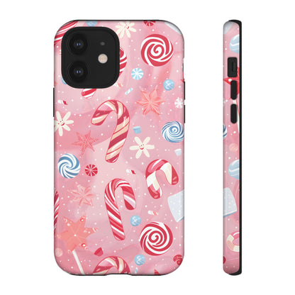 Candy Cane Swirl – Tough Glossy iPhone Case
