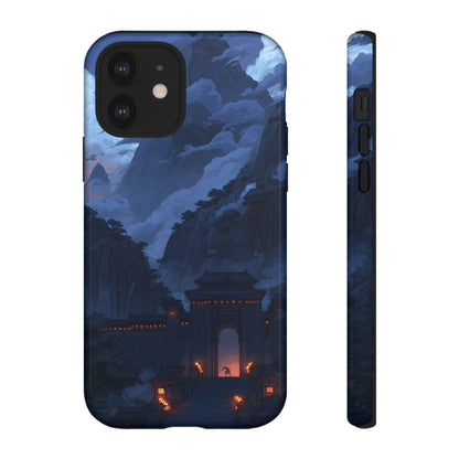 🌲 Mountain Fortress – Tough Glossy iPhone Case