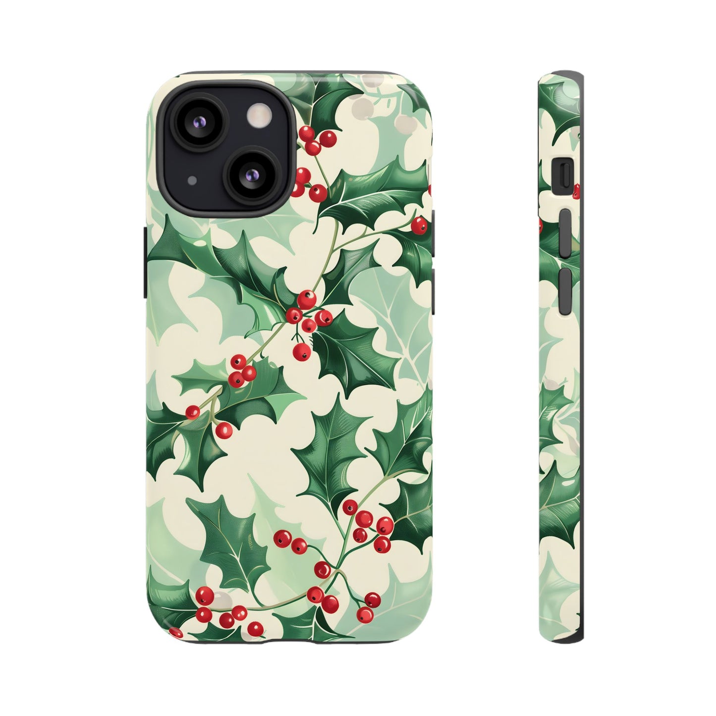 Winter Holly Charm – Tough Glossy iPhone Case