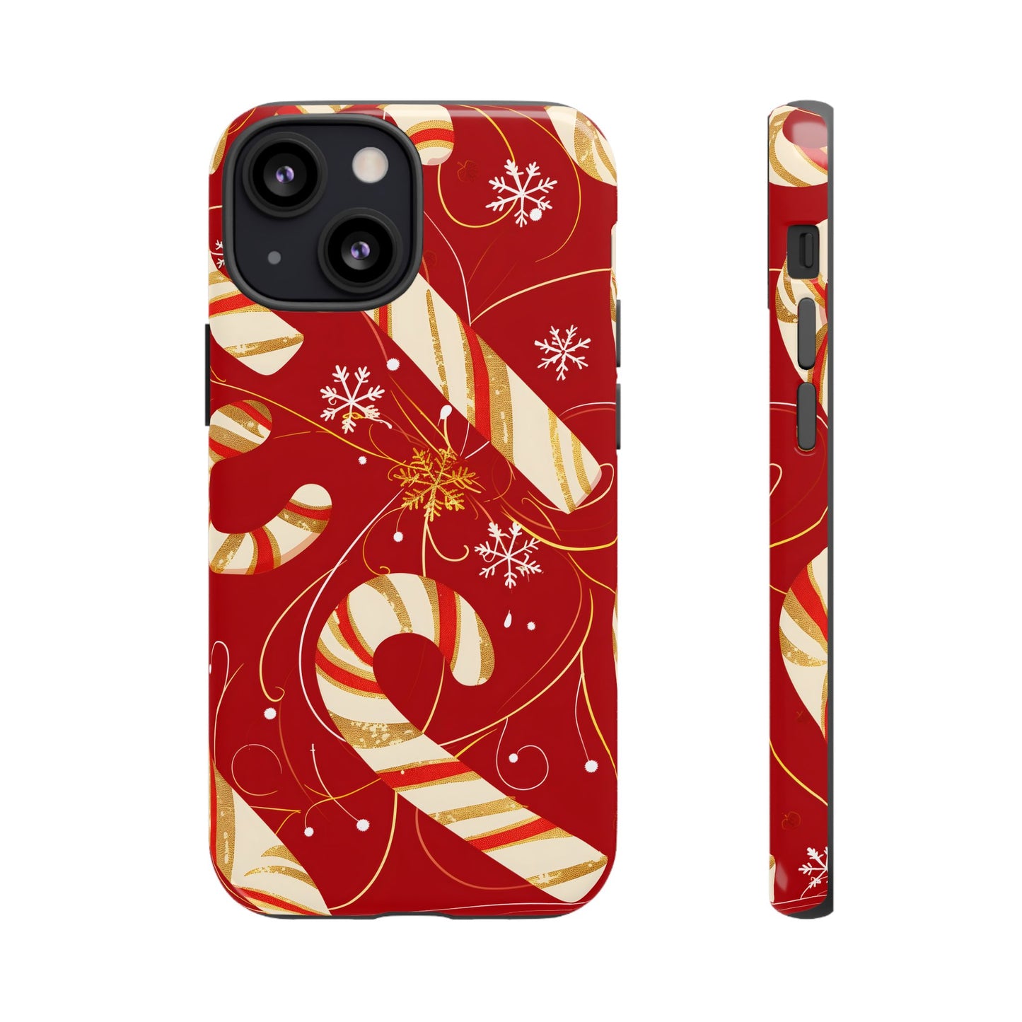 Golden Candy Cane Luxe – Tough Glossy iPhone Case