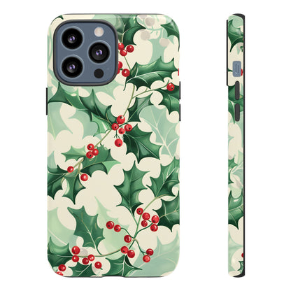 Winter Holly Charm – Tough Glossy iPhone Case