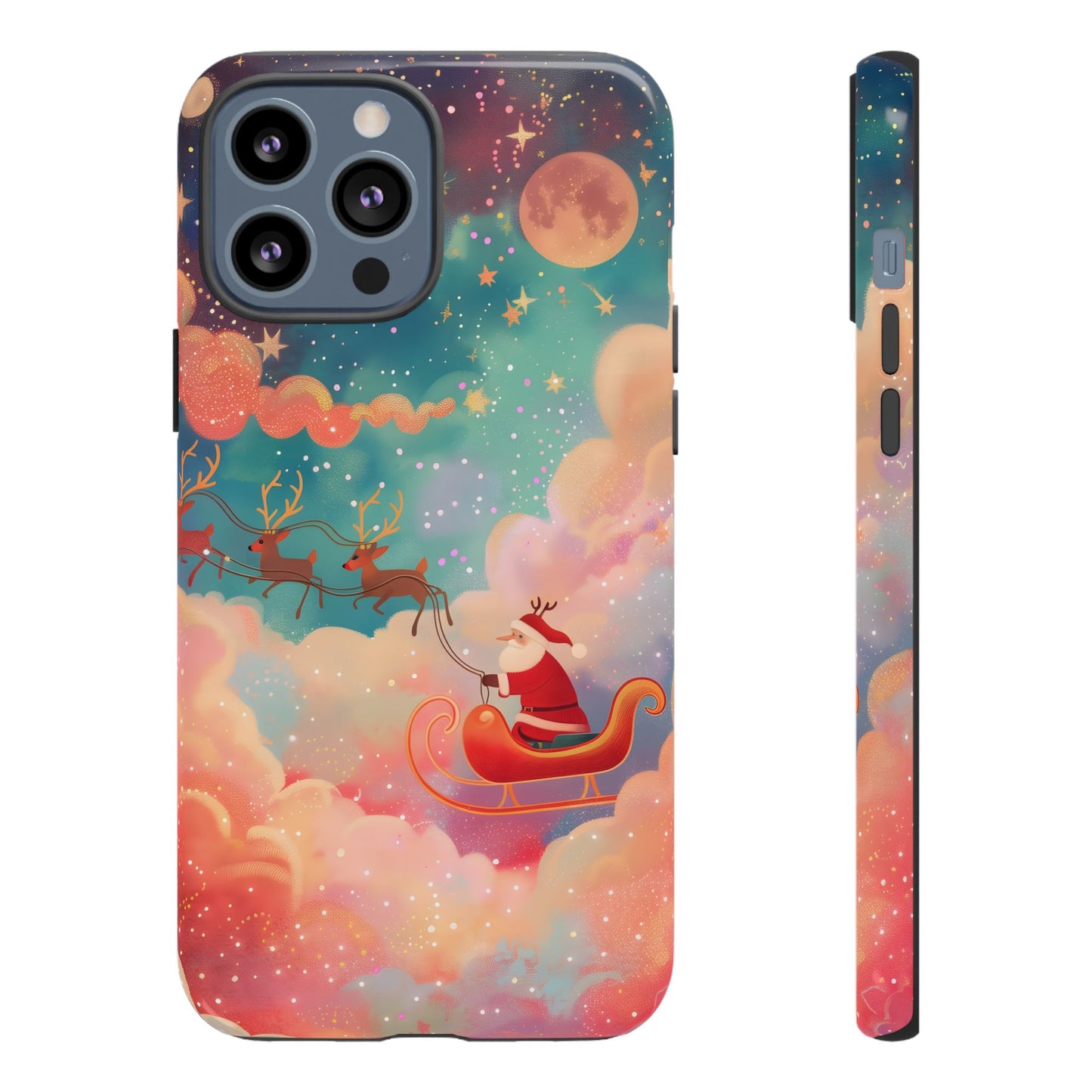Starlit Santa Sky – Tough Glossy iPhone Case
