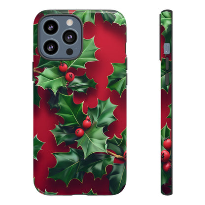 Holly Berry Bloom – Tough Glossy iPhone Case