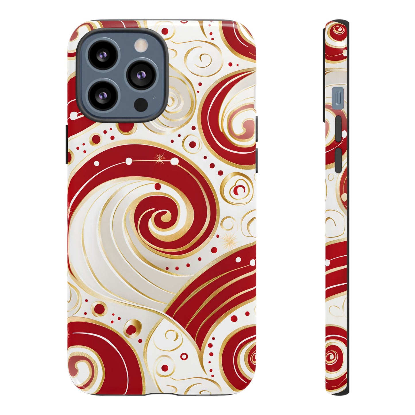 Golden Candy Swirl – Tough Glossy iPhone Case