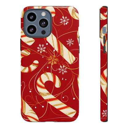 Golden Candy Cane Luxe – Tough Glossy iPhone Case