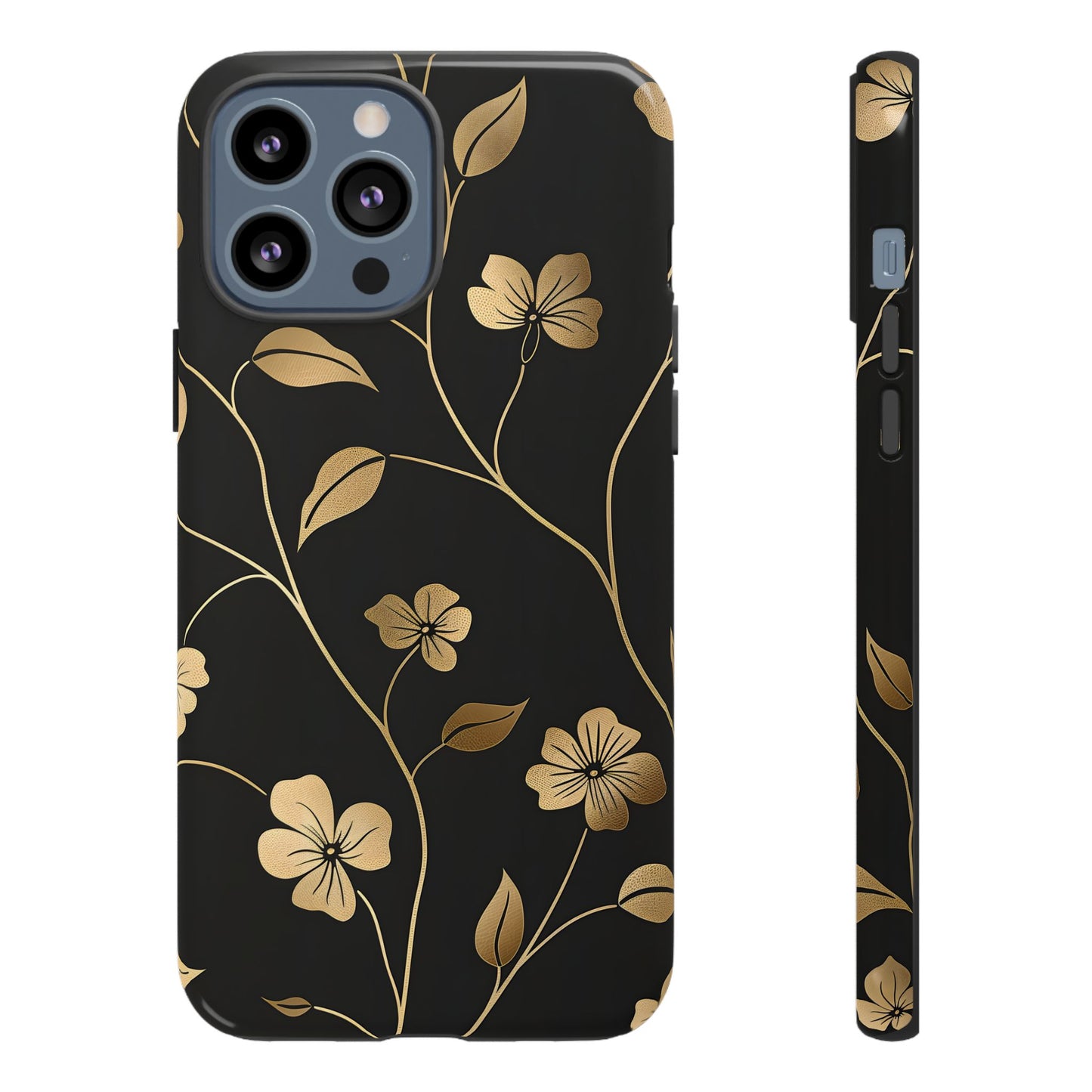 Golden Elegance – Tough Glossy iPhone Case