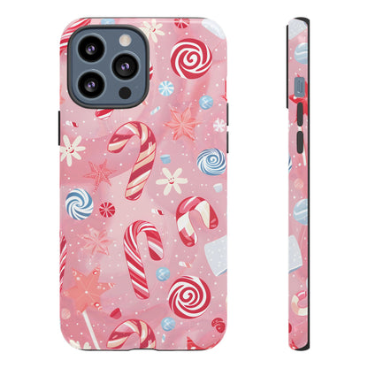 Candy Cane Swirl – Tough Glossy iPhone Case