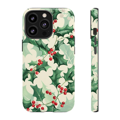 Winter Holly Charm – Tough Glossy iPhone Case