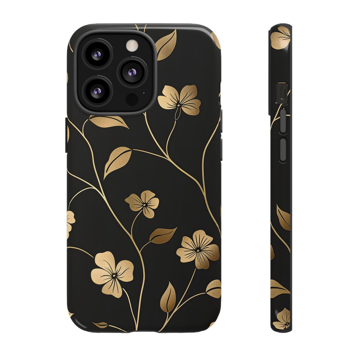 Golden Elegance – Tough Glossy iPhone Case