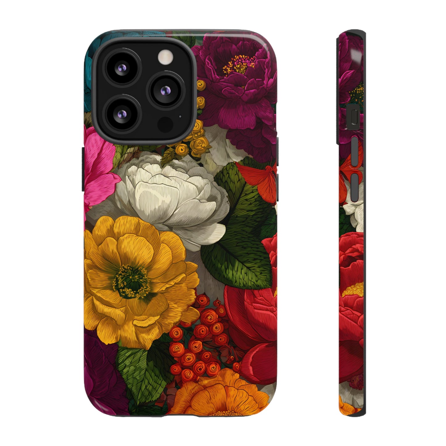 Midnight Bloom – Tough Glossy iPhone Case