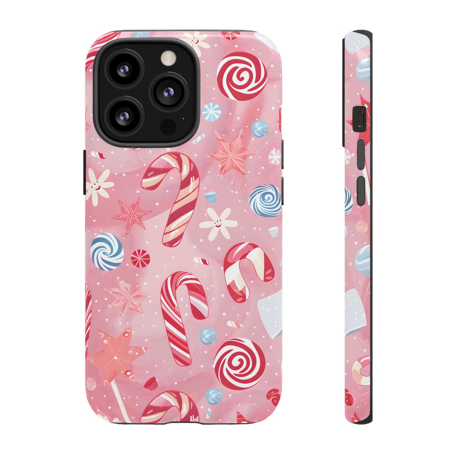 Candy Cane Swirl – Tough Glossy iPhone Case