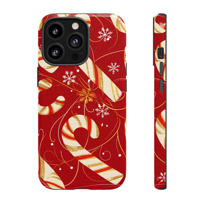 Golden Candy Cane Luxe – Tough Glossy iPhone Case