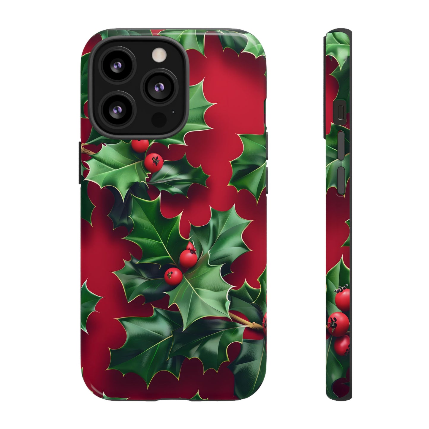 Holly Berry Bloom – Tough Glossy iPhone Case