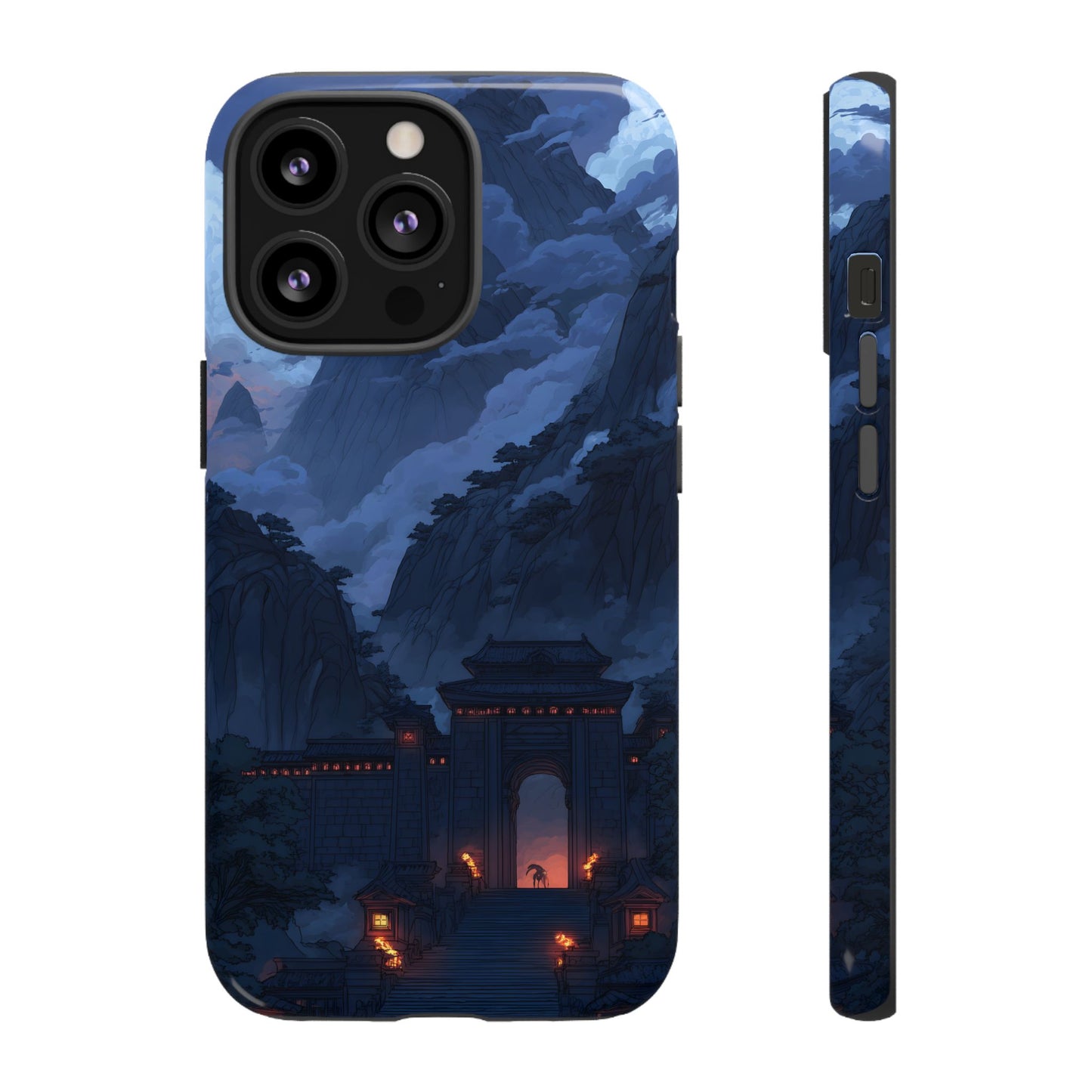 🌲 Mountain Fortress – Tough Glossy iPhone Case