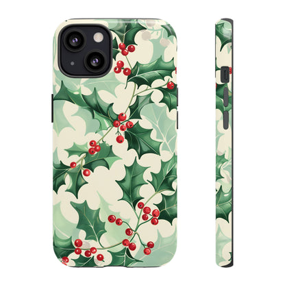 Winter Holly Charm – Tough Glossy iPhone Case