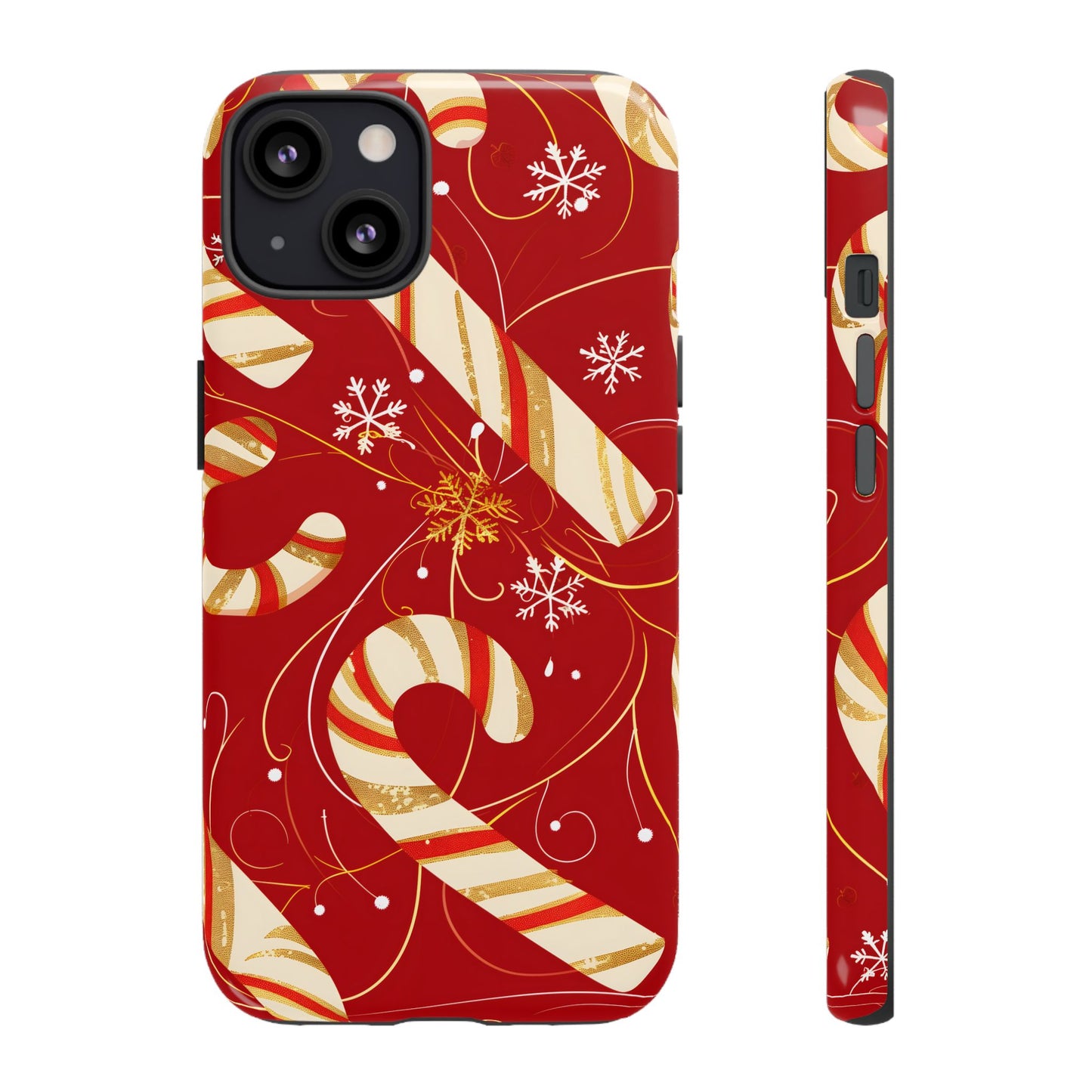 Golden Candy Cane Luxe – Tough Glossy iPhone Case