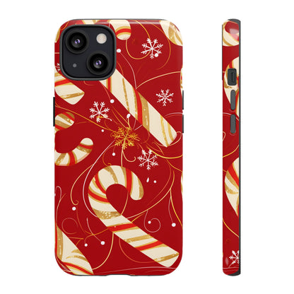 Golden Candy Cane Luxe – Tough Glossy iPhone Case