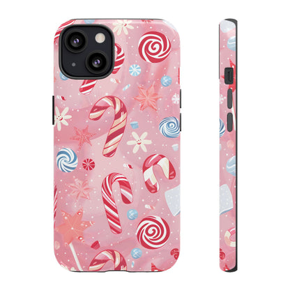 Candy Cane Swirl – Tough Glossy iPhone Case
