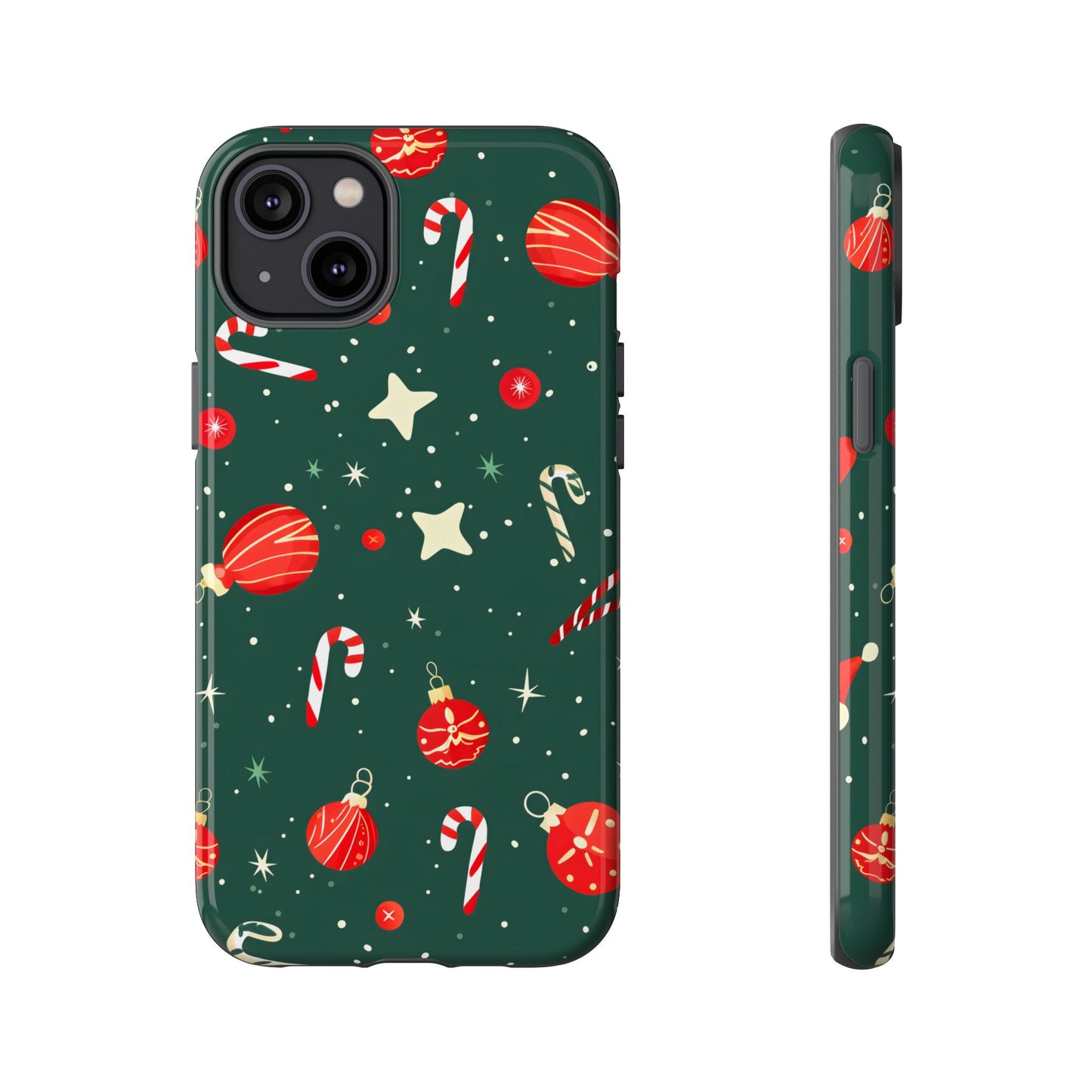 Festive Ornament Scatter – Tough Glossy iPhone Case