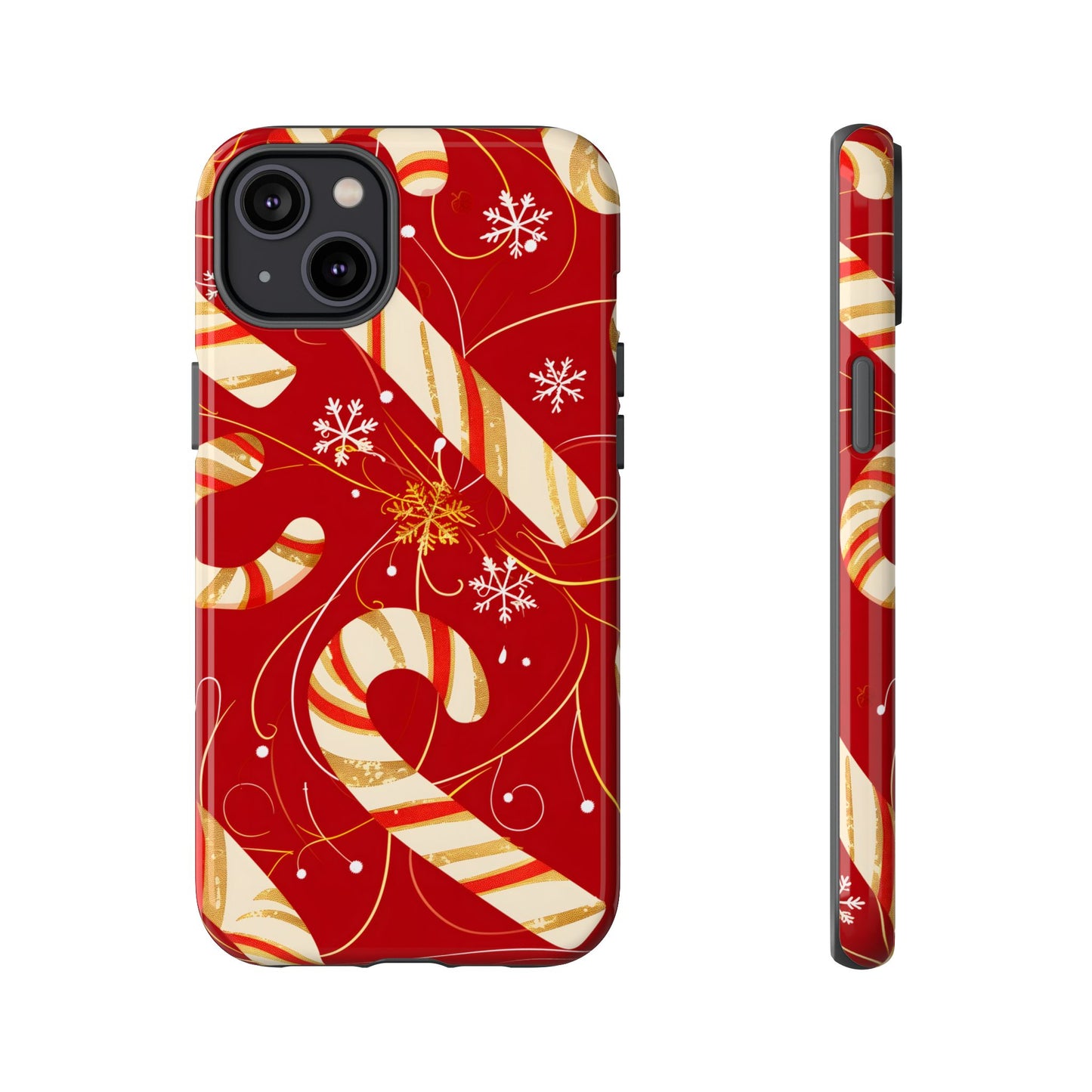 Golden Candy Cane Luxe – Tough Glossy iPhone Case