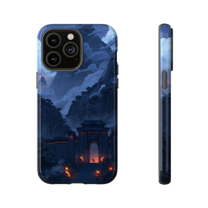 🌲 Mountain Fortress – Tough Glossy iPhone Case