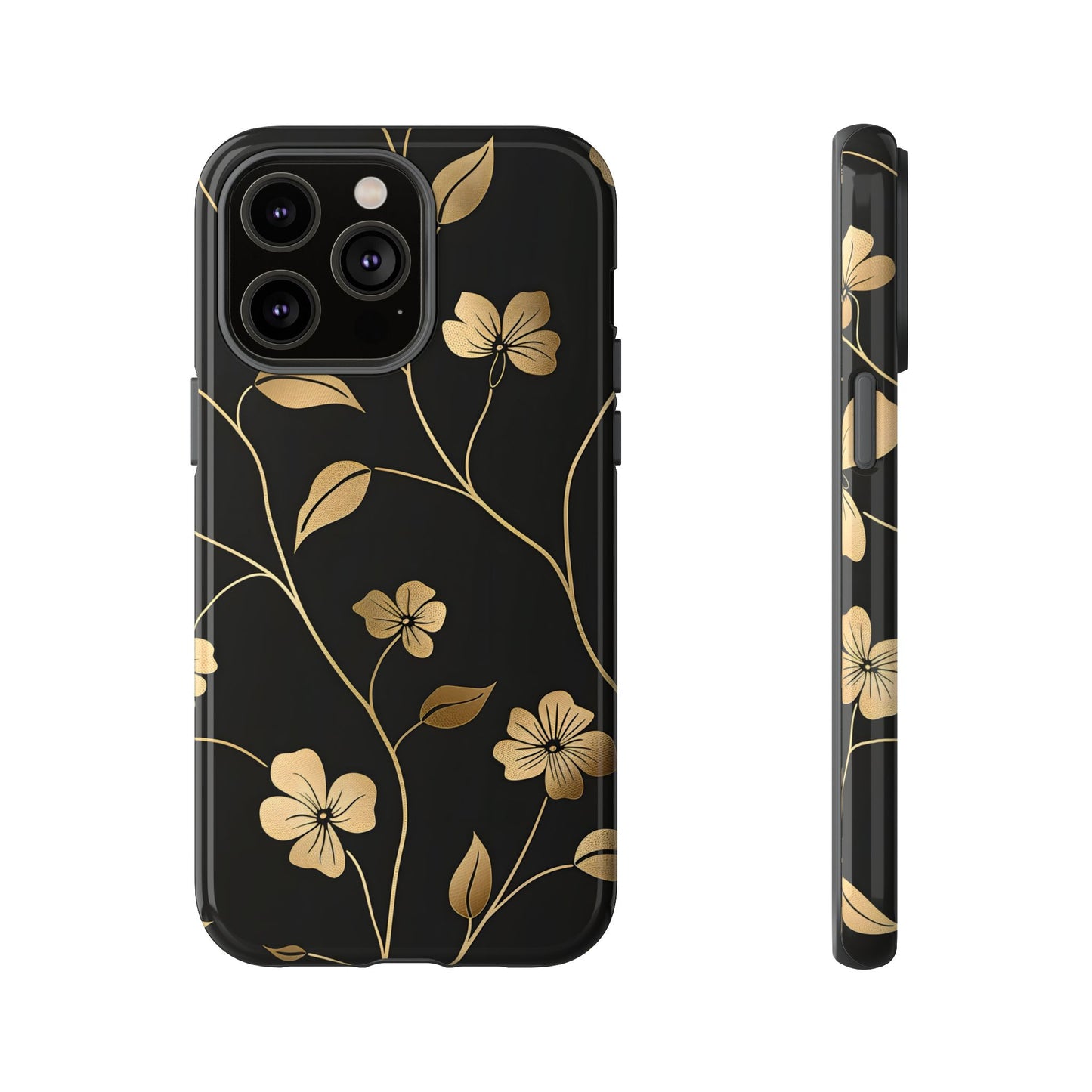 Golden Elegance – Tough Glossy iPhone Case
